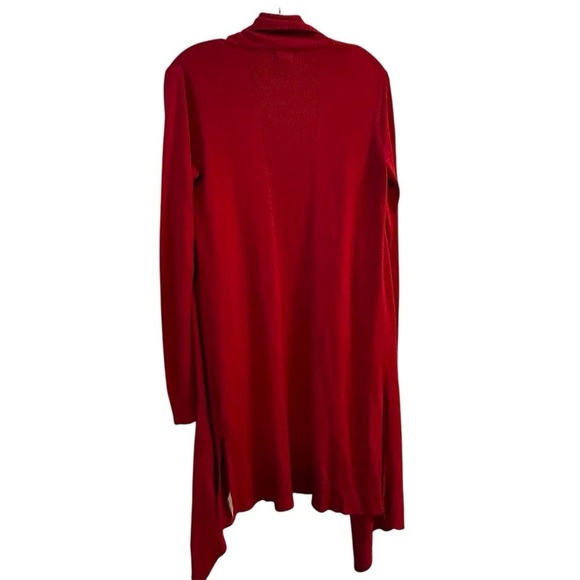 Worthington Women's Red Handkerchief Hem Cardigan Sweater Size S - Picture 5 of 12